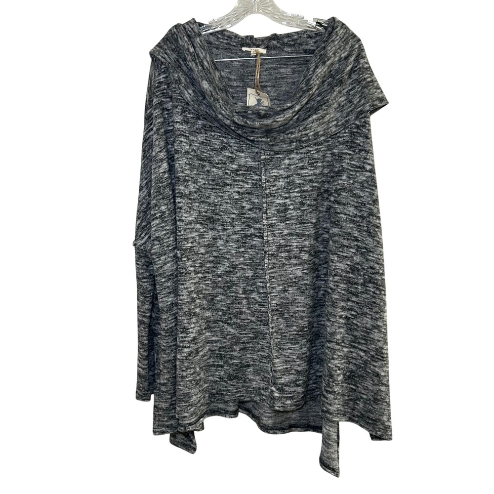 NWT‎ Easel Womens Top Cowl Neck Gray Knit Long Sleeve Small